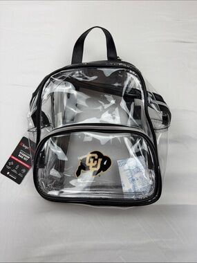Clear Mini Backpack with Black Trim and CU Buffalo Logo